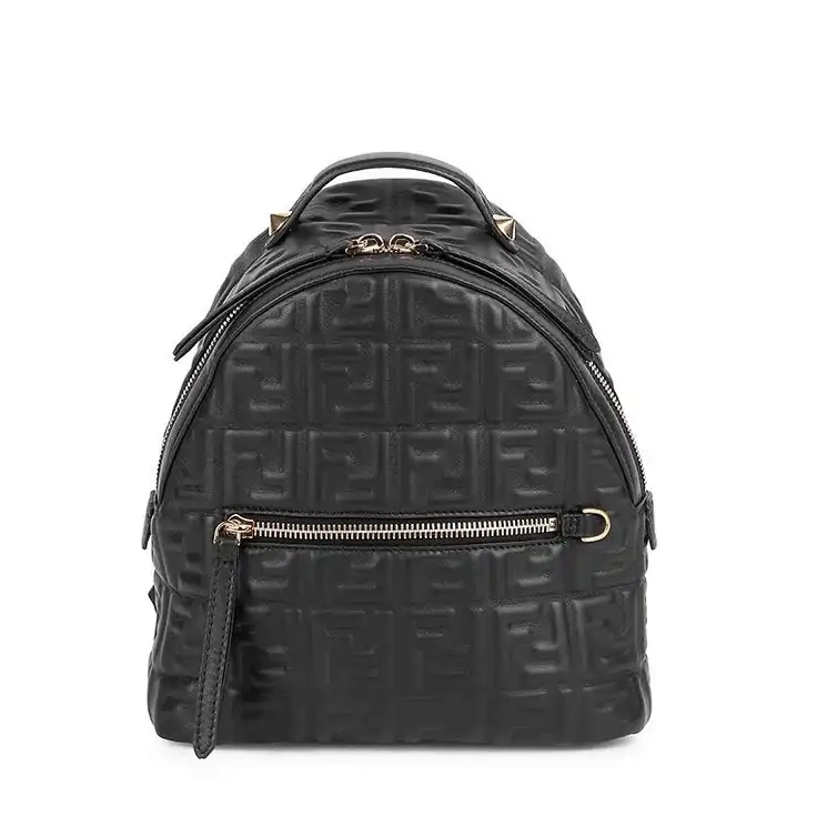 Cheap Motif Backpack Leather Nappa FF Fendi In Black Mini 0621